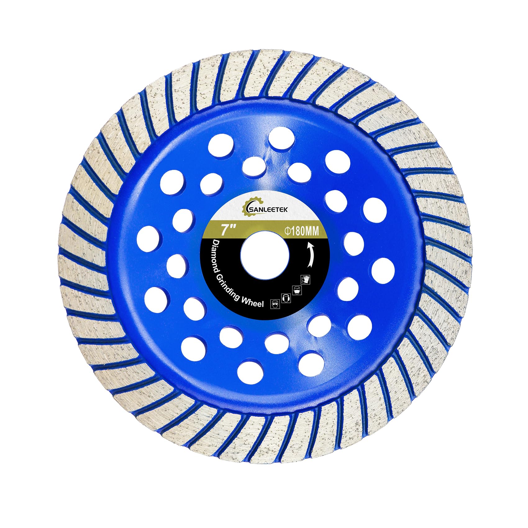 Diamond Concrete Grinding Wheel 180mm - Turbo Row Cup Grinding Wheel for Polishing and Cleaning Granite Marble Concrete Masonry Artificial Stone for Angle Grinder SANLEETEK
