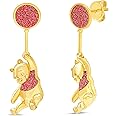 Disney Winnie the Pooh Womens Flash Plated Earrings - Drop Earrings for Women - Winnie the Pooh Earrings - Disney Jewelry