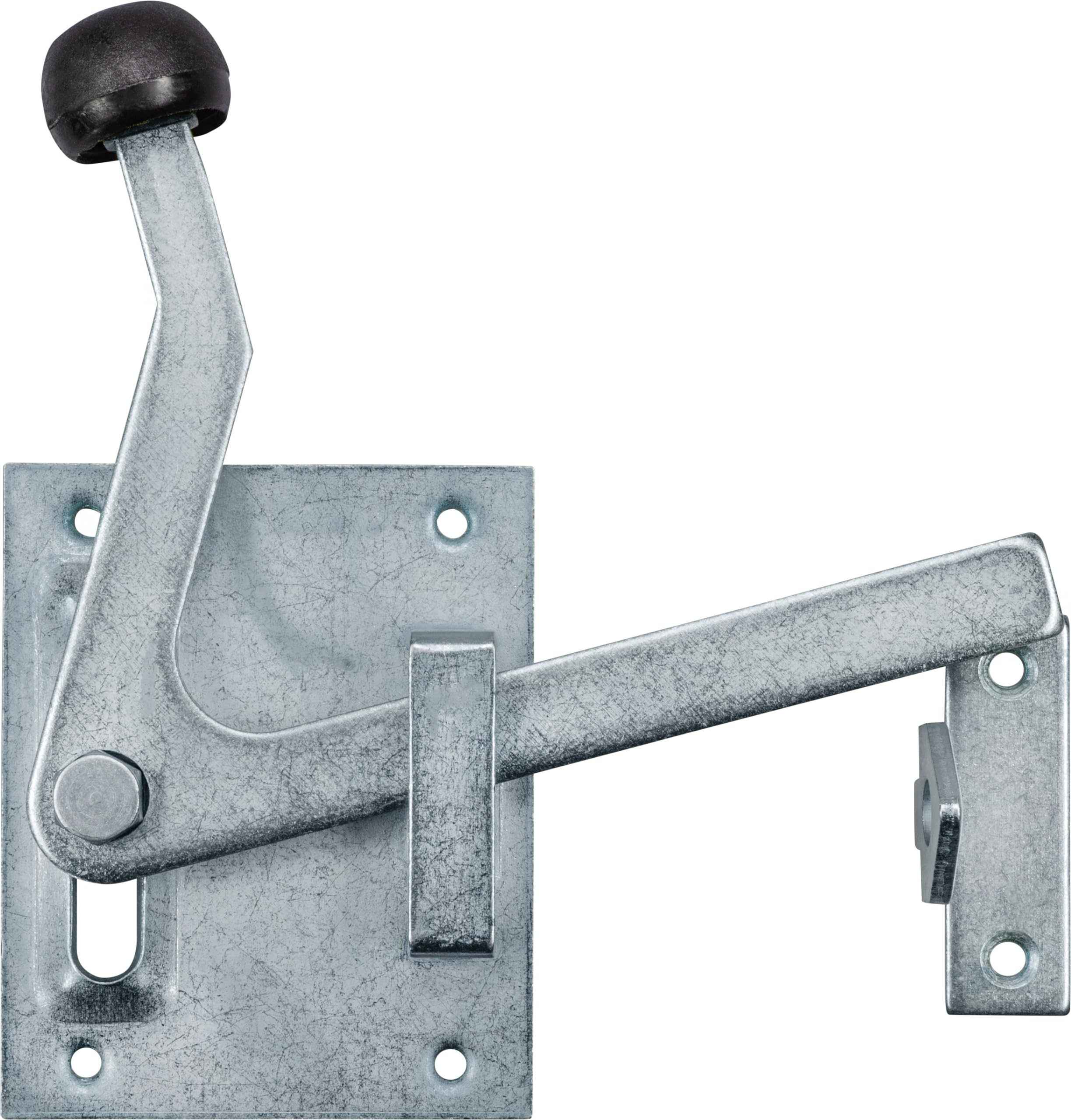 Connex DYB2900011 Garden Gate Latch 80 x 100 mm with Latch Hook Right & Left Galvanised Peat Latch with Knob Garden Gate Latch Wooden Gate Fitting