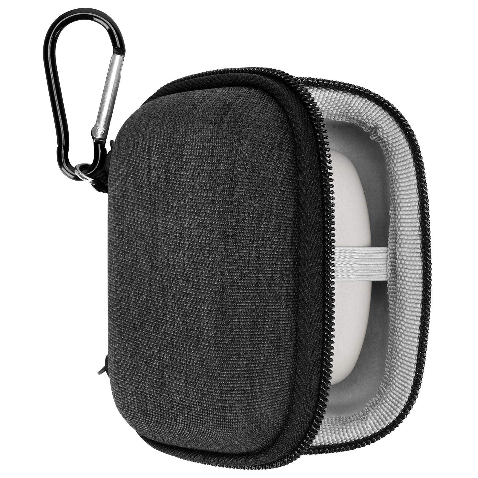 Geekria Shield Earbuds Case Compatible with Sony WF-1000XM6, LinkBuds Open, LinkBuds Fit, WF-1000XM5, WF-1000XM4, Replacement Hard Shell Travel Carrying Bag with Carabiner Clip (Dark Grey)