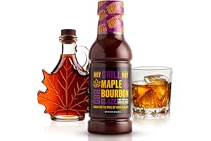 Hey Grill Hey | BBQ Glaze | BBQ Sauce | Bourbon Glaze | Sweet Sauce for Ribs, Chicken, Salmon | Grilling Essentials | Maple Bourbon