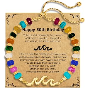 Colorful Beaded Bracelet for Women, Wave Bracelet for Birthday Gifts for Women Unique, 30th 40th 50th 60th 70th 80th Birthday