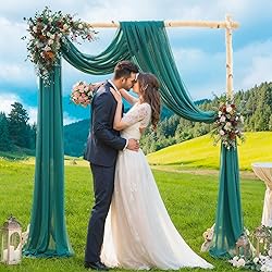 Wedding Arch Draping Fabric,1 Panel 18FT Emerald