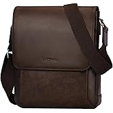 Leathario Crossbody Bag for Men Genuine Leather Small Messenger Shoulder Purse Side Vintage Satchel for Work Business Daily