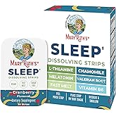 Sleep Dissolving Strips by MaryRuth's | L Theanine | Chamomile Flower | Melatonin 5mg | Valerian Root | Vitamin B6 | Sugar Free | Cranberry Flavor | Vegan | Gluten Free | Dairy Free | 30 Count