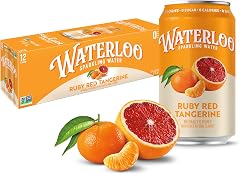 Waterloo Sparkling Water, Ruby Red Tangerine, 12 Fl Oz Cans (Pack of 12) | Naturally Flavored, Zero Calories and Zero Sugar o