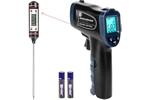 ERICKHILL Infrared Thermometer Gun, Temperature Gun for Pizza Oven, Cooking, -58°F~752°F(-50°C~400°C), Digital Heat Gun for Meat, Candy, Adjustable Emissivity Laser Thermometer Gun, NOT for Human
