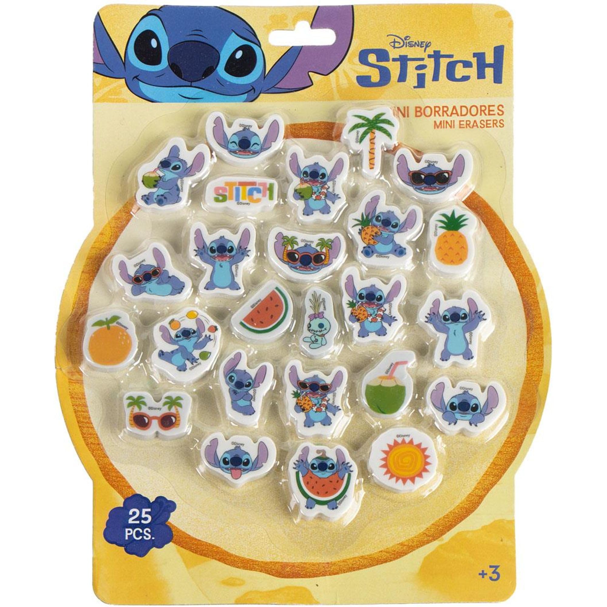 CERDÁ LIFE'S LITTLE MOMENTS Eraser Pack of 25 Stitch Erasers - Set of 25 Decorative Erasers with Stitch Design, Ideal for School Gifts, Pinata, Cases and Daily Use at School or at Home