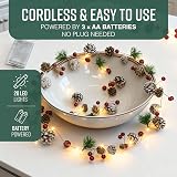 GloBrite 2M Christmas Garland with 20 LED Lights – Battery Powered view 4