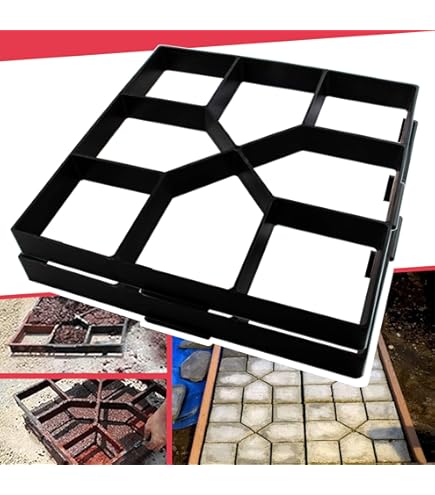 Large Brick Mold, 18.89 X 18.89 X 2.36 Inch Reusable Concrete Walk Molds For Garden Path, Lotus 2 Model | US