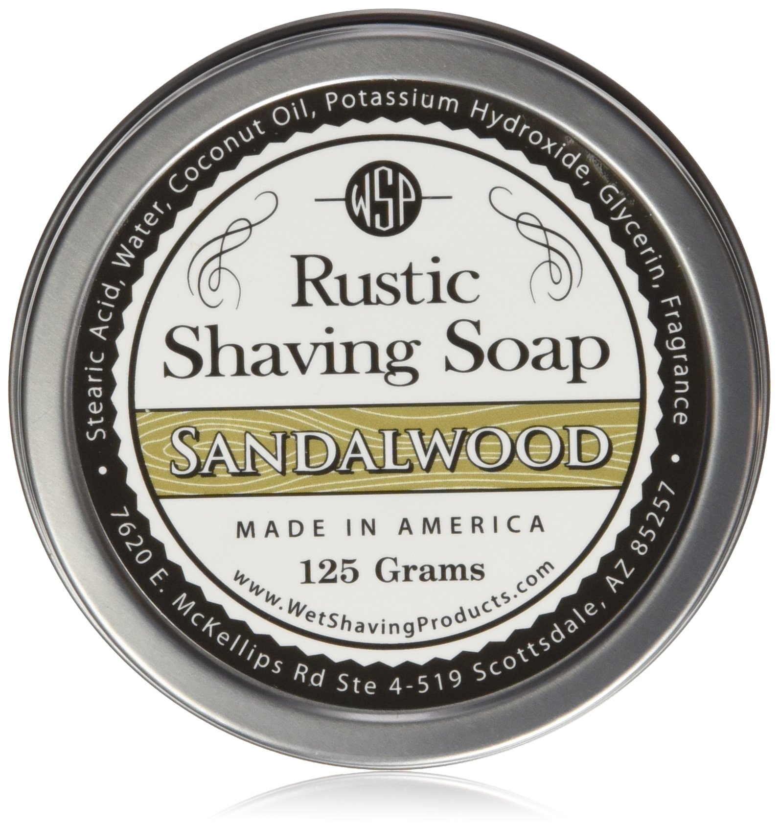 WSP Luxury Rustic Shaving Soap (Fougere Noir) 4.4 Oz in Tin