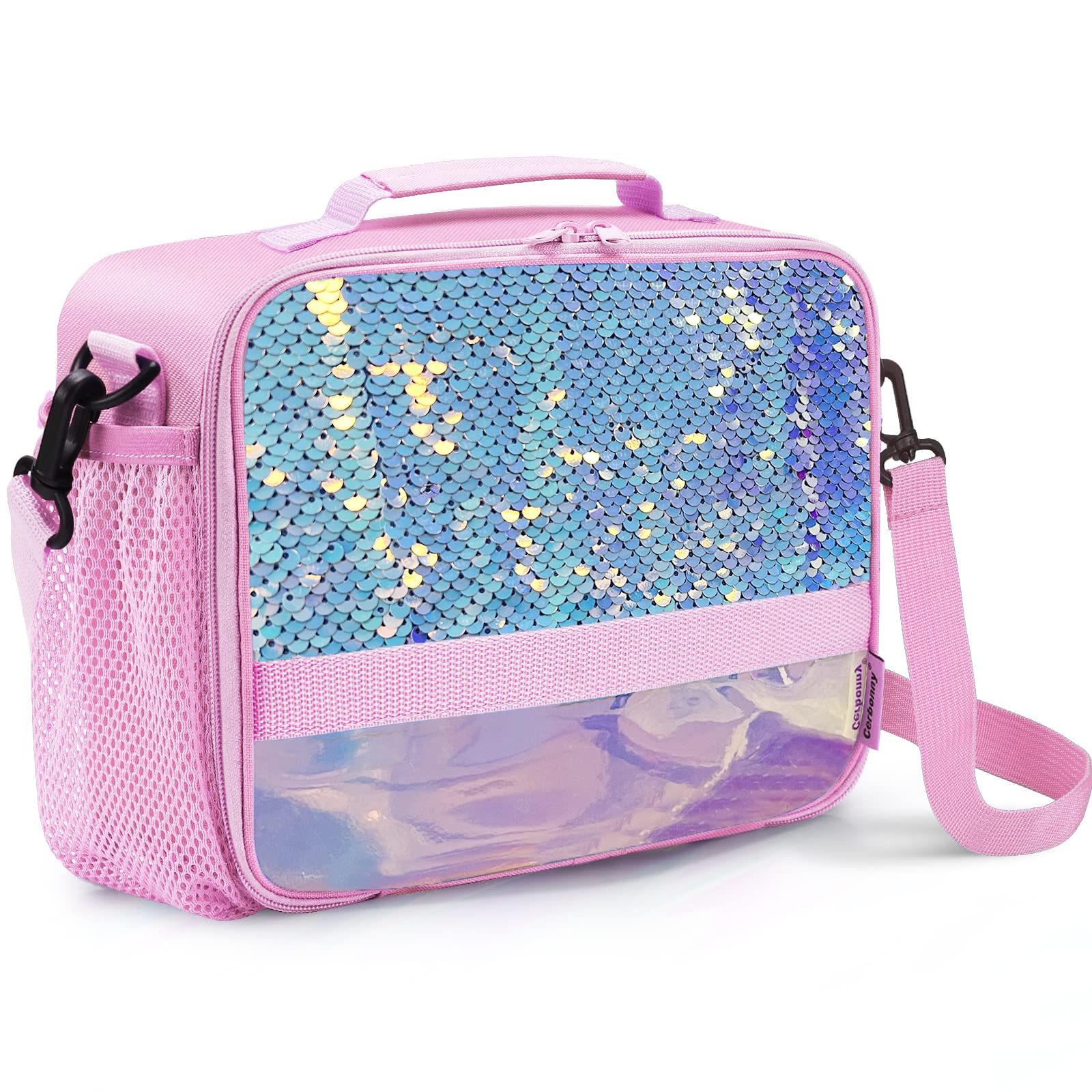 Photo 1 of Kids Lunch Box Insulated Kids Lunch Bag,Lunch Box for Girls with Strap and Bottle Holder,Lunch Box for Kids, Toddler Lunch Box with Zipper-Pockets,Girls lunch box Keep Food Cold&Warm for Long Time