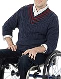 Amazon Essentials Men's V-Neck Cable Sweater, Dark