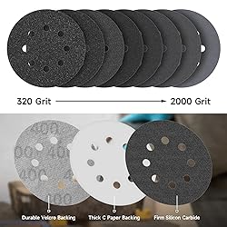 80PCS 5 inch Wet Dry Sanding Discs, Silicon Carbide