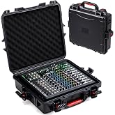 Hard Shell Audio Mixer Case for Mackie ProFX12v3+/ ProFX10v3+ with EVA Foam | Travel Protective Carrying Storage Gig Bag | Fits Mixer Size up to 13" x 4" x 14.8" (CASE ONLY)