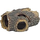 Uniclife Resin Hollow Tree Trunk Betta Log Aquarium Decorations Ornament Fish House Cave Wood House Decor for Fish Tank Mediu