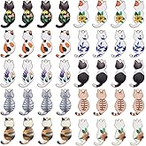 COGCHARGER 40pcs 10 Styles Enamel Cat Charms for Jewelry Making Cute Animal Charms Enamel Earring Charms for DIY Necklace Bracelet Crafts