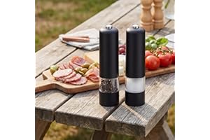 One-Press Electric Salt Pepper Grinder - Adjustable Coarseness Automatic Mill Shakers, Home Kitchen Labor-Saving Appliance - 
