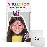 Snazaroo Face and Body Paint Sponges, High Density Sponge, Set of 2 | Quality, Long Lasting Sponges for Face &amp; Body Paint Application; Perfect for Covering Large Areas