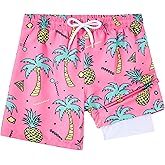 ZenGents Little Boys Swim Trunks with Boxer Mesh Liner Swim Shorts Kids Quick Dry Bathing Suit Swimwear 4-12T