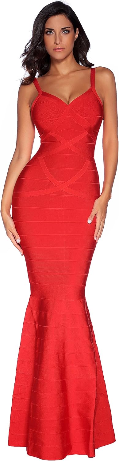 meilun Women's Maxi Bandage Dress Fishtail Bodycon Formal Evening Dresses: Clothing