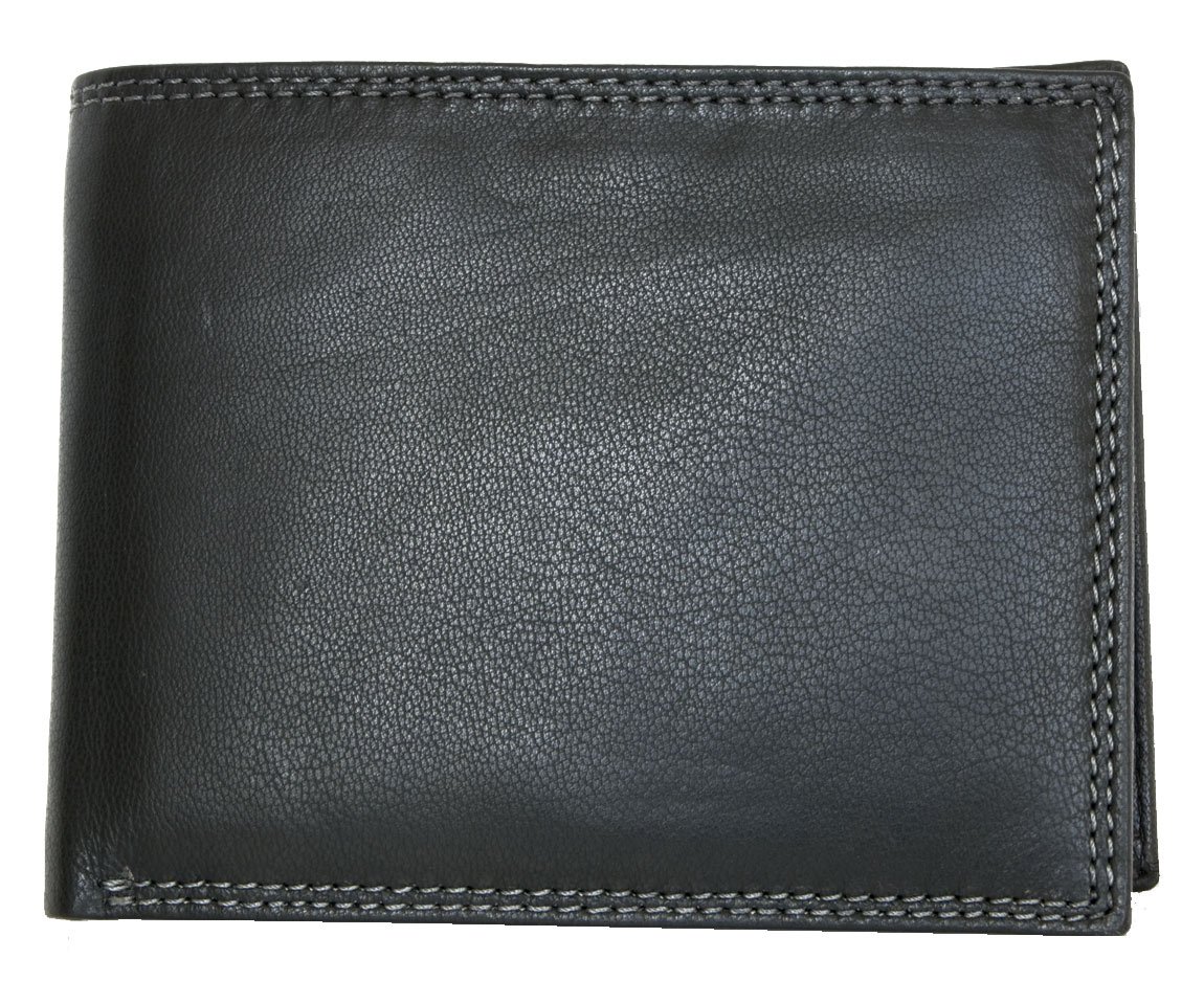 Black Genuine Leather Wallet Designer Italiano