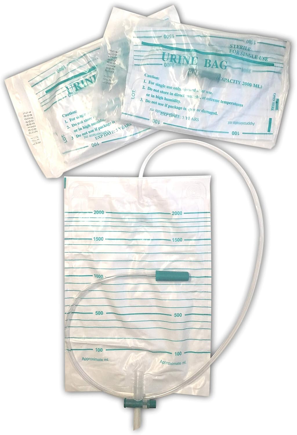 10pcs Pack E&E 2000ml Urine Drainage Bags