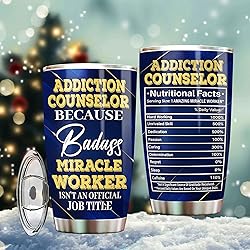 MONIZILUCKY Addiction Counselor Tumbler Stainless