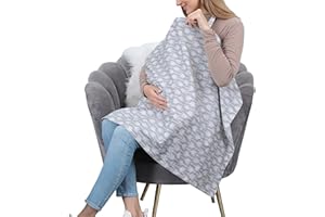 BYEBYE CALORIE Cotton Nursing Cover for Breastfeeding - Multipurpose Breathable Mother Breastfeeding Cover (Grey Arrows)