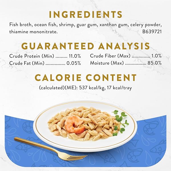 PURINA FANCY FEAST LICKABLE APPETIZERS GRAIN FREE WET CAT FOOD TOPPER OCEAN FISH APPETIZER WITH A SHRIMP CAT FOOD TOPPER – (PACK OF 10) 1.1 OZ. TRAYS