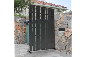 GarveeLife Metal Privacy Screen Outdoor, 72" h x 47" w Freestanding Metal Privacy Screen – Decorative Garden Divider for Pati