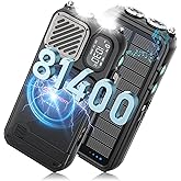 Emergency Radio&22000mAh Solar Power Bank, FM NOAA Weather Radio, Portable Hand Crank Bluetooth Radio, 20W Fast Charge Wireless Phone Charger, SOS Flashlight for Emergency/Home (Blue)