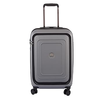 hard suitcase with outside pocket