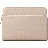 Comfyable x Edition Tablet Sleeve 11 Inch, Compatible with 11" iPad Air/Pro M4 2026, Smart/Magic Keyboard with Pencil Holder, Faux Leather Case with a Front Zip Pocket for Men Women, Dark Beige