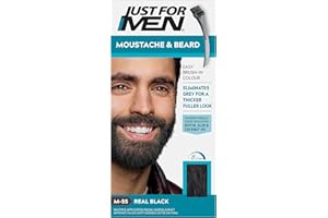 JUST FOR MEN Color Gel Mustache & Beard M-55 Real Black 1 Each