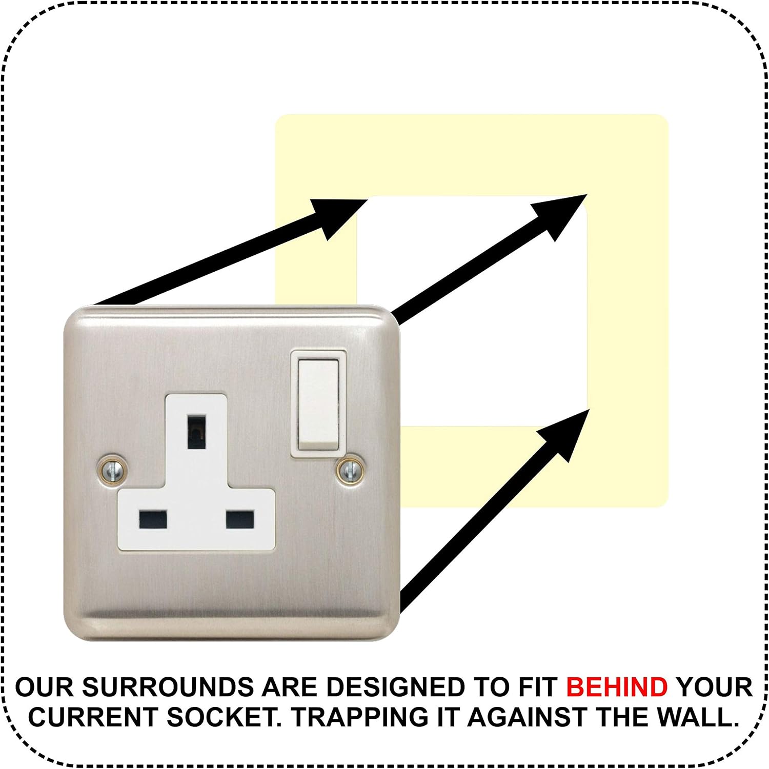 Single Socket Surround, Ivory - Image 4