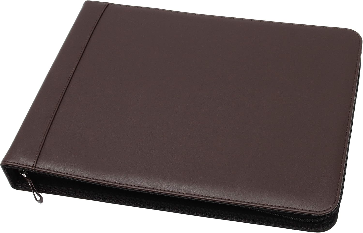 2Fold Zippered Business Check Binder 7 Ring for 3-Up Business Size Checks with Extra Business Card Case - PU Leather Deluxe 7 Ring Checkbook Binder Portfolio with 600 Check Capacity and Storage : Office Products