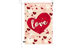 TUPARKA 12 X 18 Inches Valentine’s Day Garden Flag Home Garden Flag Set Decoration for Valentine’s Day Party Supplies Love Design