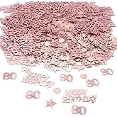 TFYU Happy Birthday Party Table Confetti - Twinkle Stars Foil Metallic Sequins Confetti and Special Events Table Scatters Decorations Confetti Decorations about 700pcs (80 years old)