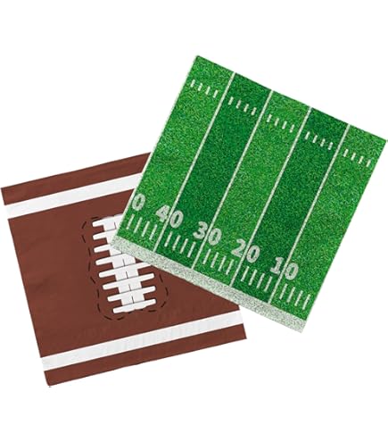 Fullhawl 100 Pcs Football AIF4 Napkins Bulk, Football Themed Party Supplies Disposable Dinner Paper Napkins Guest