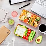 Sinnsally 1400ml Bento Box Lunch Box Pink with Compartments Leak-Proof view 4