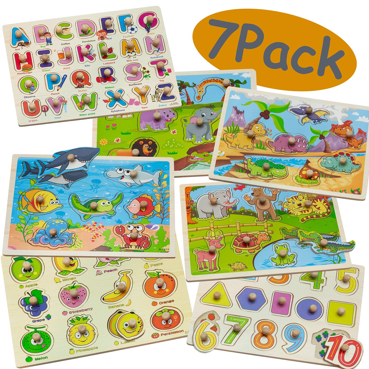 wooden puzzle sets for toddlers