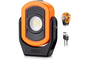 CARELITE Magnetic Work Light – 780 Lumen Compact Pocket Light, Rechargeable 3000mAh, 360° Pivot, Durable & Portable for Mechanics & Jobsites (Orange, 1 Pack)