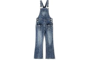 KIDSCOOL SPACE Girls Denim Overalls, Little Big Kids' Jean Dungarees Pants