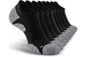 SITOISBE Men's No Show Compression Athletic Socks, Cushioned for Running Hiking