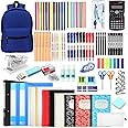 Gilprop 81 Pcs School Supply Kit with Backpack Back to School Supplies Bundle Bulk School Essentials for Elementary Middle High School Students Includes Folders Notebooks Pencils and More(Blue)