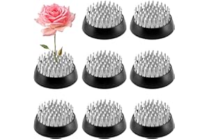 TINSKY 8Pcs 1.34 Inch Flower Frogs for Arrangements Vase Ikebana Kenzan Round Brass Floral Pin Frogs Stem Holder Flower Arranger Pin Fixed Tools for Home Decoration Craft (Silver)