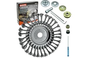 NeJesZoe 8 Inch Steel Wire Weed Wheel Brush Cutter Trimmer Head, Weed Trimmer Blade Head for Weed Eater,Brush Cutter,Weed Wrackers, Compatible with Husqvarna, Sthil, Moss Grass Rust Removal