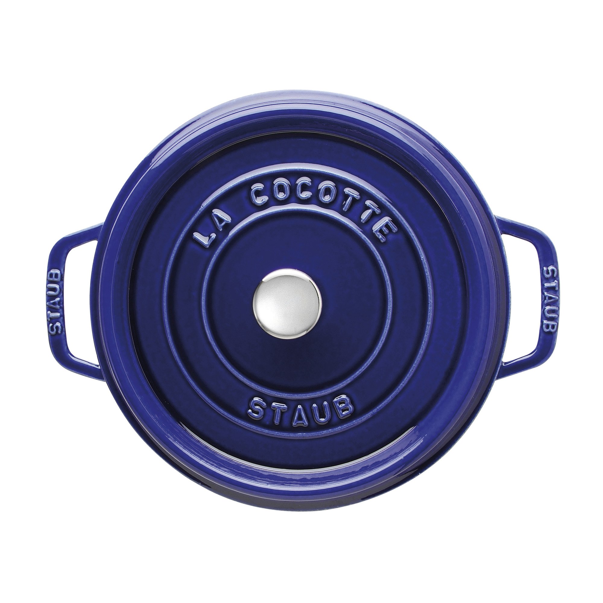 Staub Cast Iron 4-qt Round Cocotte - Dark Blue, Made in France