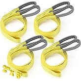 Vincreem 4 Pcs Lift Sling Straps Heavy Duty Web Slings Straps Polyester Nylon for Hoist Car Outdoor Using